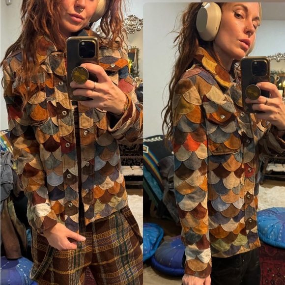 Jackets & Blazers - Vintage leather scales jacket from the 60’s